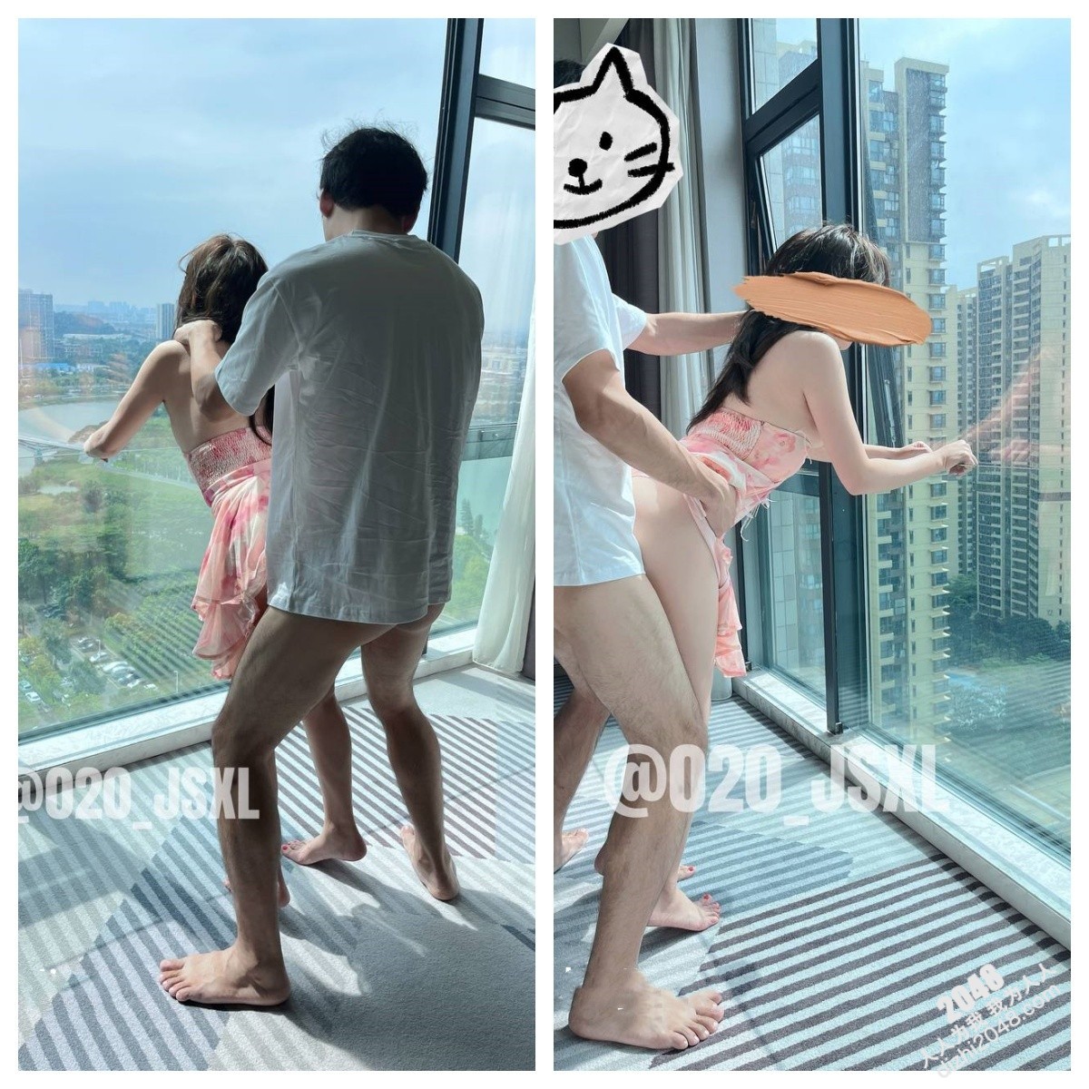 【重磅推荐】广州绿帽夫妻，【及时行乐】线下淫乱付费福利，阳台前啪啪，前后夹击极品少妇！